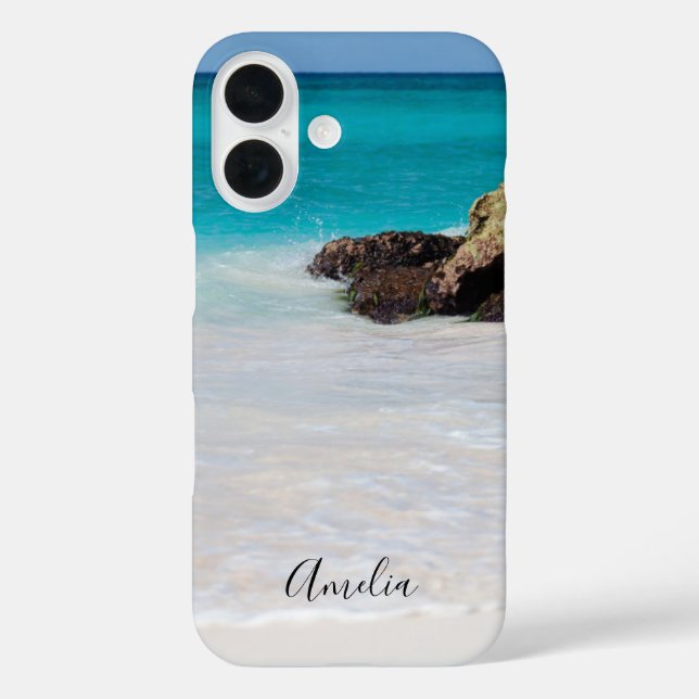 Azure Ocean Sandy Beach Photo Case-Mate iPhone Case (Back)