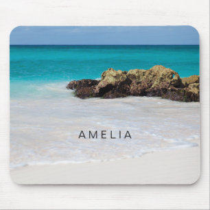 Azure Ocean Sandy Beach Photo Mouse Mat