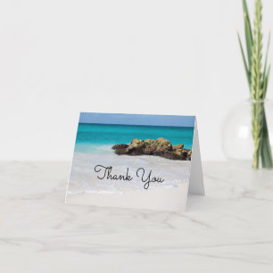 Azure Ocean Sandy Beach Photo Thank You Card
