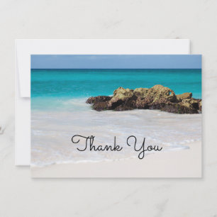 Azure Ocean Sandy Beach Photo Thank You Card