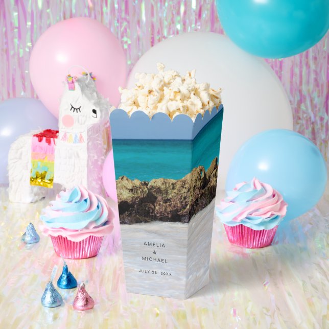 Azure Ocean Sandy Beach Photo Wedding Favour Box (Party)