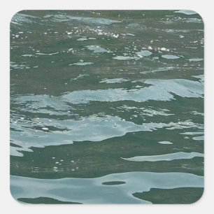 Azure Ocean WavesSea Abstract Ocean Design Square Sticker
