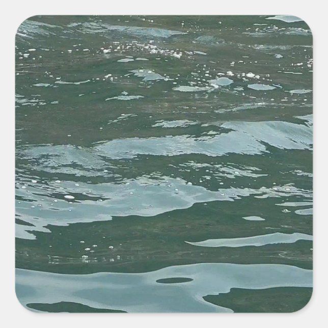 Azure Ocean WavesSea Abstract Ocean Design Square Sticker (Front)