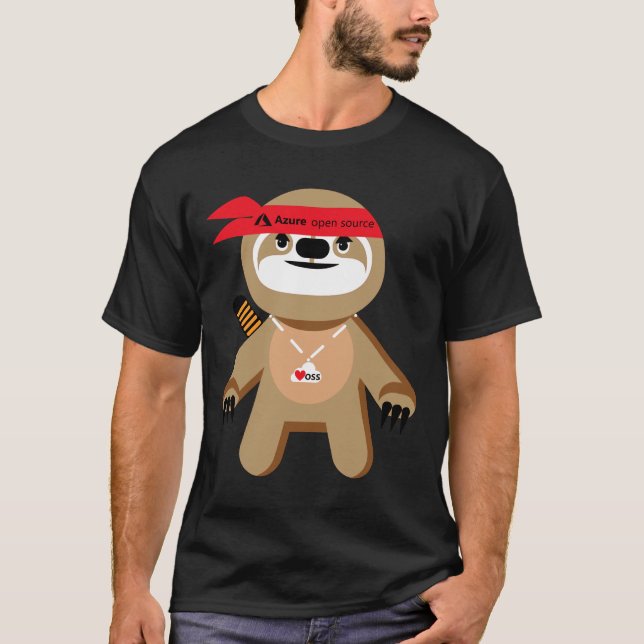 Azure Open Source Brady The Ninja Sloth T-Shirt (Front)