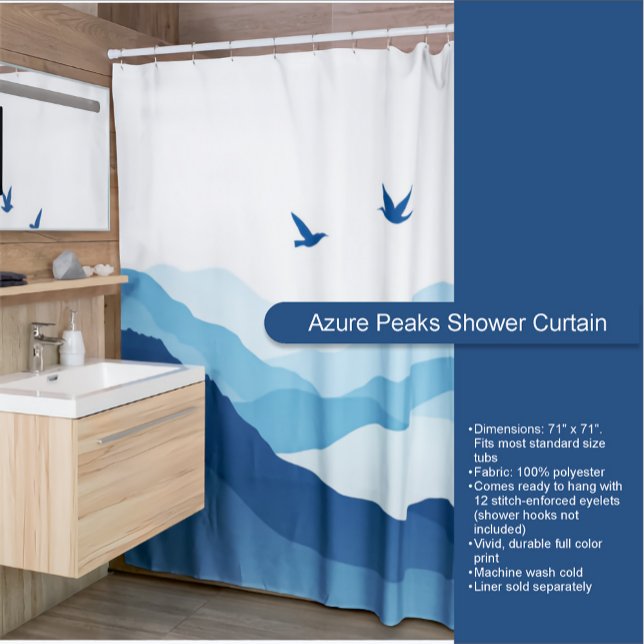 Azure Peaks Shower Curtain (Creator Uploaded)