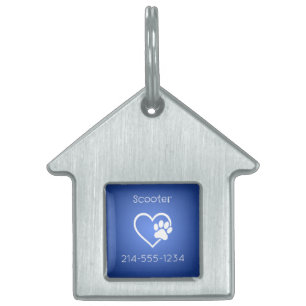Azure Personalized Dog ID Tag Name & Phone