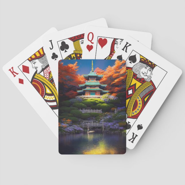 Azure-Roofed Sanctuary Playing Cards (Back)