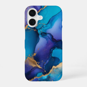 Azure Royale Luxury Sapphire Teal Marble  iPhone 16 Case