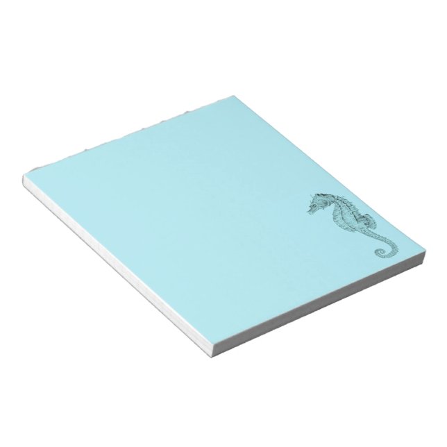 Azure Seahorse Notepad (Angled)
