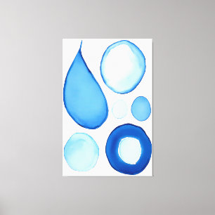 Azure Serene Curves Abstract    Canvas Print