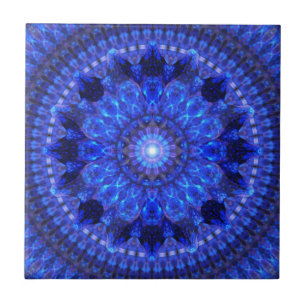 Azure Shield Mandala Tile