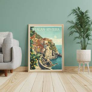 Azure Shores of Amalfi – Vintage Italian Seaside Poster