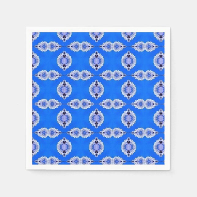 Azure sky blue geometric art design napkin (Front)