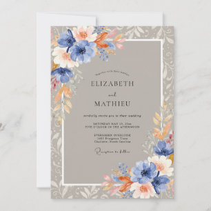 Azure Soft Terracotta Painted Wedding Invitation