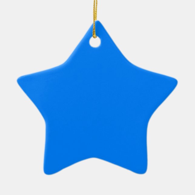 Azure (solid colour)  ceramic tree decoration (Front)