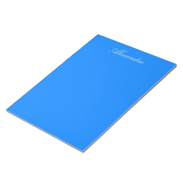 Azure Solid Colour Customise It Notepad (Angled)