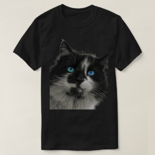 Azure Soul Black Cat Blue Eyes T-Shirt