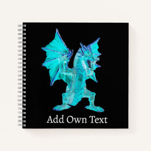 Azure Storm Sky Serpent Fantasy Dragon Mythical Notebook