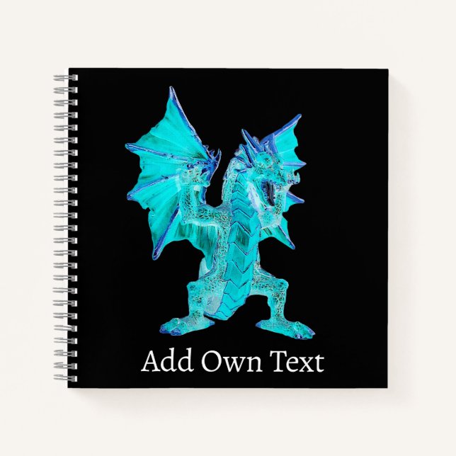 Azure Storm Sky Serpent Fantasy Dragon Mythical  Notebook (Front)