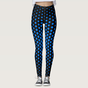 Azure Techno Dot Pattern Leggings