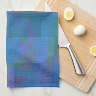 Azure Tides – Oceanic Abstract Geometry Tea Towel
