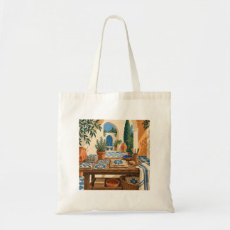Azure Tilemaker Courtyard Canvas Tote Bag