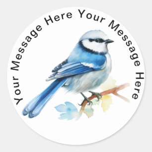 Azure Tit Classic Round Sticker