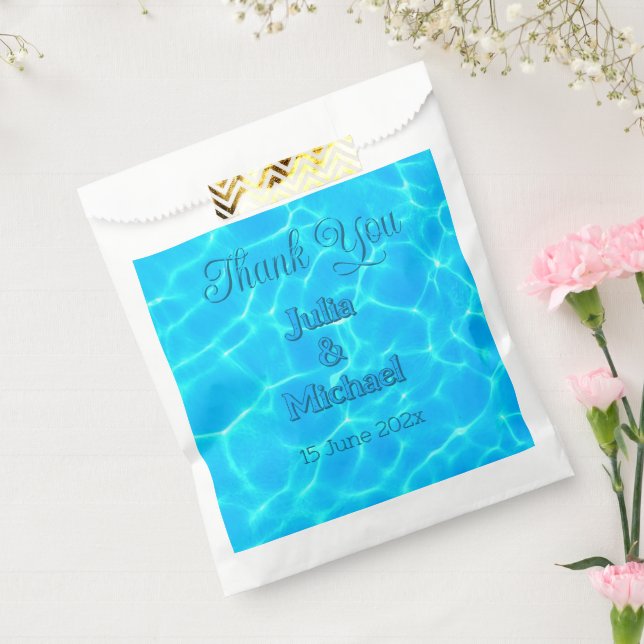  Azure Turquoise Bleu Water Reflection Minimalism Favour Bags (Sealed)