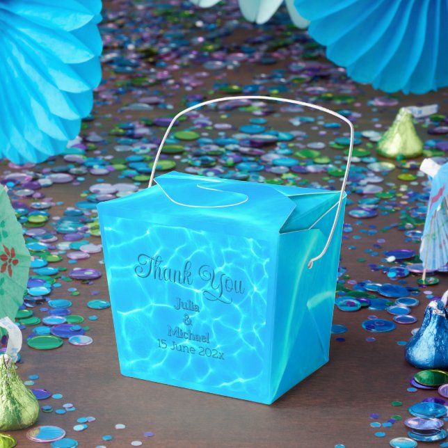  Azure Turquoise Bleu Water Reflection Minimalism Favour Box (Party)