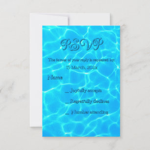 Azure Turquoise Bleu Water Reflection Minimalism RSVP Card