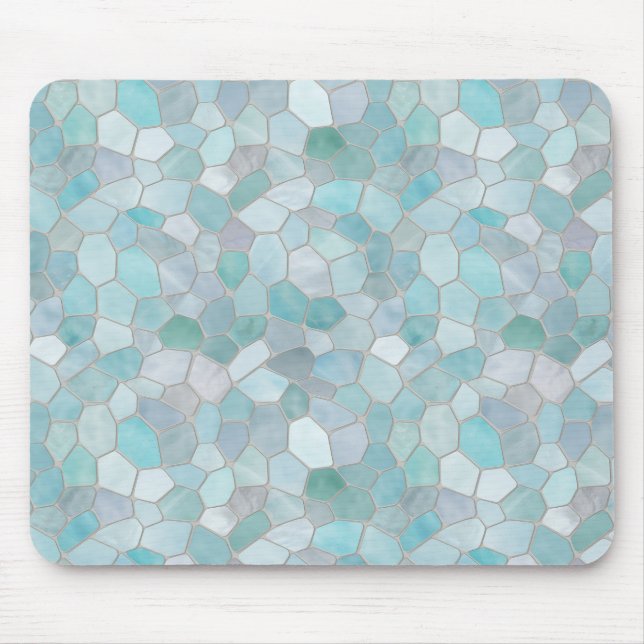 Azure Verdigris Mosaic Mouse Mat (Front)