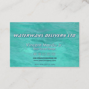 Azure water logistics services minimalist business card
