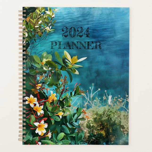 AZURE WATERS AND TROPICAL PLUMERIA PLANNER (Front)