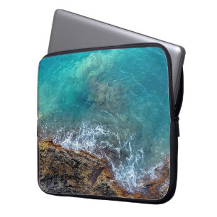 Azure waves laptop sleeve