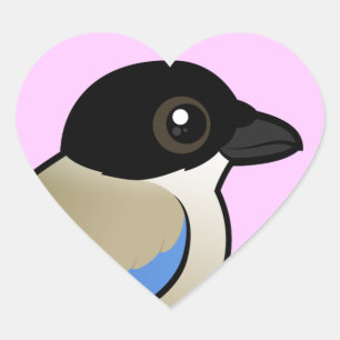 Azure-winged Magpie Heart Sticker