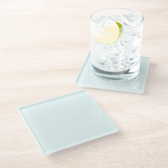 Azure (X11/web colour) (solid colour)  Glass Coaster (Angled)