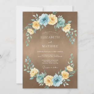 Azure Yellow Painted Wedding Invitation