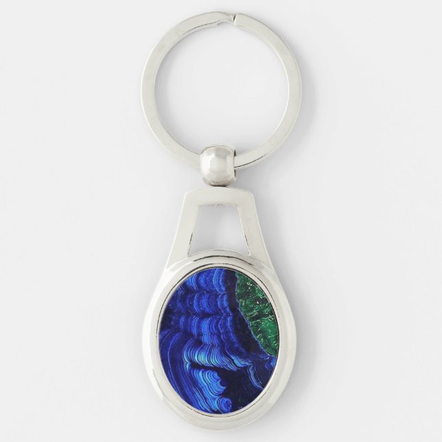 Azurite and Malachite Key Ring (Front)