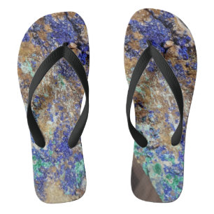 Azurite and Malachite Pair of Flip Flops