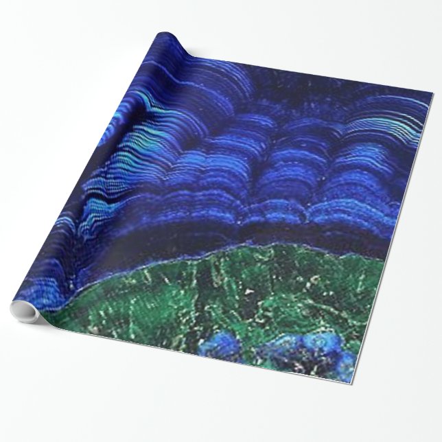 Azurite and Malachite Wrapping Paper (Unrolled)