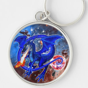Azurite Cosmic Dragon Key Ring