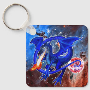 Azurite Cosmic Dragon Keychain