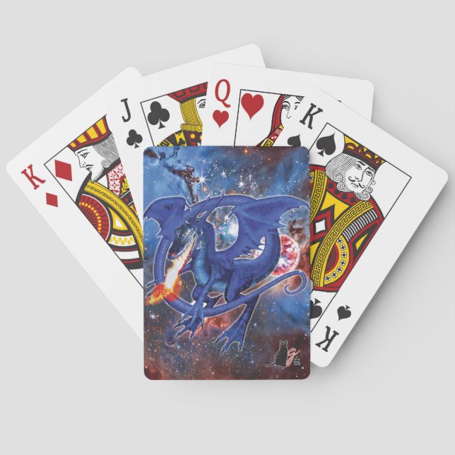 Azurite Cosmic Dragon  Playing Cards (Back)