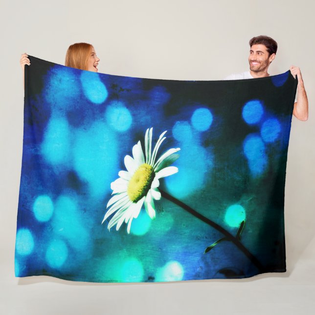 Azurite Malachite Daisy  Fleece Blanket (In Situ)
