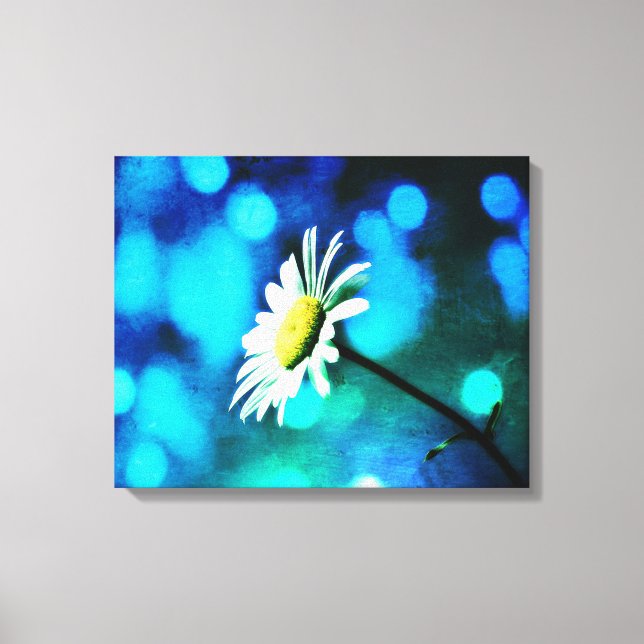 Azurite Malachite Daisy Wrapped Canvas (Front)