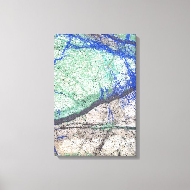 Azurite Malachite Stone on Wrapped Canvas (Front)