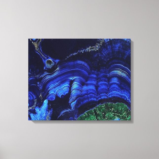 Azurite Malachite Stone on Wrapped Canvas (Front)