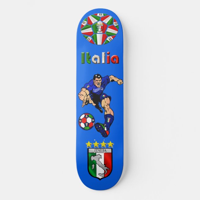 Azzurri Man Italian soccer football gift ideas Skateboard (Front)