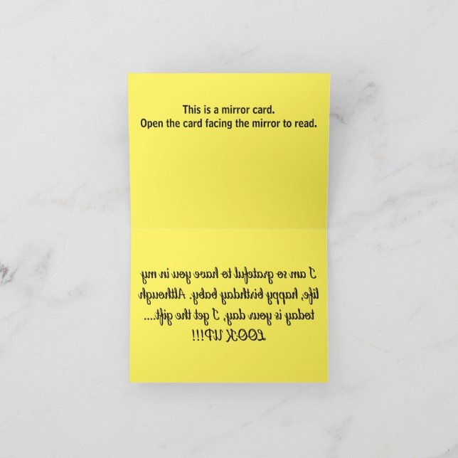 B001 - Birthday Mirror Card - Happy Birthday (Inside)