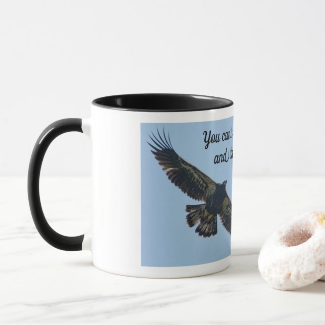 B10 Learning to Fly--You can't hoot with the owls Mug (With Donut)